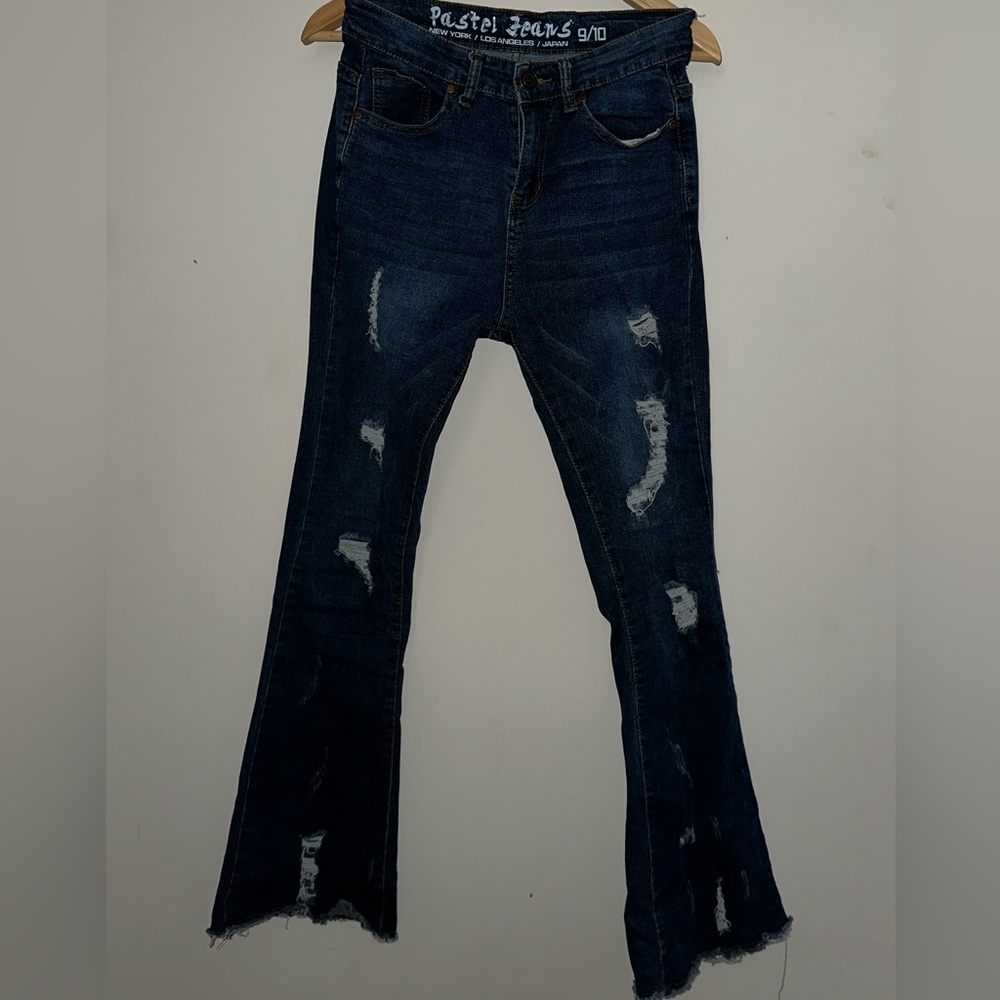 Women’s skinny bootcut dark blue jeans